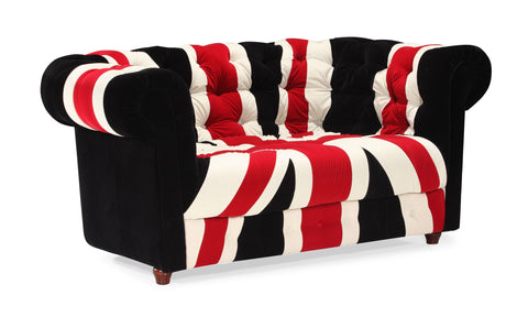 Union Jack Love Seat Red, White & Black by Zuo Modern | 900263