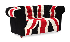 Union Jack Love Seat Red, White & Black by Zuo Modern | 900263