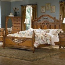 Kathy Ireland Home by Vaughan Southern Heritage Spindle Bed in Chestnut