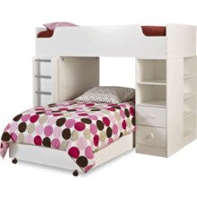 SouthShore Logik Collection 4-Piece Loft Bunk Bed Set (White) 3360A4