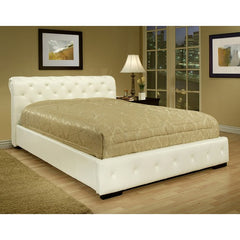 Deana Faux Leather Bed in White by Abbyson Living | LI-HC043FU-WHT / LI-HC043QU-WHT