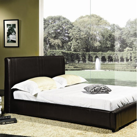 Rene Bi-Cast Leather Bed in Dark Brown by Abbyson Living | LI-HC001FU-BRN / LI-HC001QU-BRN