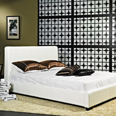 Rene Bi-Cast Leather Bed in White by Abbyson Living | LI-HC001FU-WHT / LI-HC001QU-WHT
