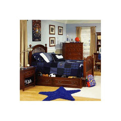 American Spirit Low Poster Bed in Distressed Medium Brown Cherry by Legacy Classic Furniture | 490-4113C / 490-4114C