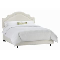 Arc Notched Border Bed in Shantung Pearl by Skyline Furniture | 77XBED (Shantung Pearl)