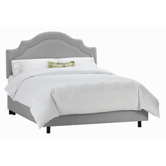 Arc Notched Border Bed in Shantung Silver by Skyline Furniture | 77XBED (Shantung Silver)