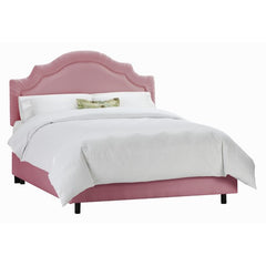 Arc Notched Border Bed in Shantung Woodrose by Skyline Furniture | 77XBED (Shantung Woodrose)