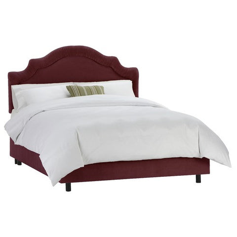 Arc Notched Border Bed in Velvet Berry by Skyline Furniture | 77XBED (Velvet Berry)