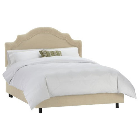 Arc Notched Border Bed in Velvet Buckwheat by Skyline Furniture | 77XBED (Velvet Buckwheat)