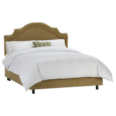 Arc Notched Border Bed in Velvet Honey by Skyline Furniture | 77XBED (Velvet Honey)