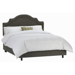 Arc Notched Border Bed in Velvet Pewter by Skyline Furniture | 77XBED (Velvet Pewter)