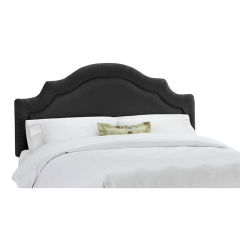 Arc Notched Border Headboard in Shantung Black by Skyline Furniture | 770XX (Shantung Black)