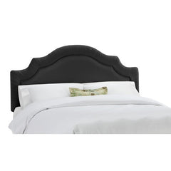 Arc Notched Border Headboard in Shantung Black by Skyline Furniture | 770XX (Shantung Black)