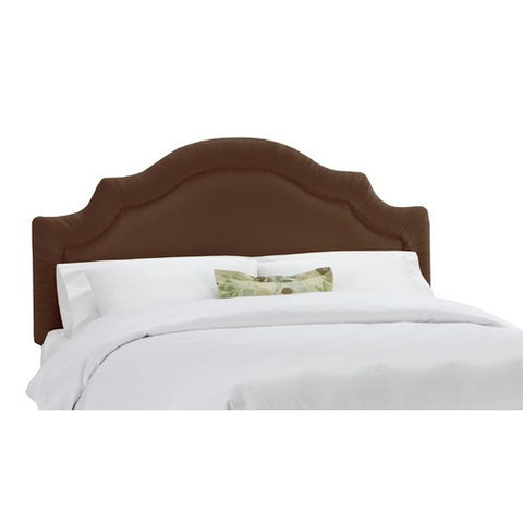Arc Notched Border Headboard in Shantung Chocolate by Skyline Furniture | 770XX (Shantung Chocolate)