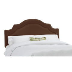 Arc Notched Border Headboard in Shantung Chocolate by Skyline Furniture | 770XX (Shantung Chocolate)