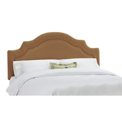Arc Notched Border Headboard in Shantung Khaki by Skyline Furniture | 770XX (Shantung Khaki)