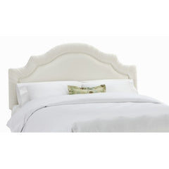 Arc Notched Border Headboard in Shantung Pearl by Skyline Furniture | 770XX (Shantung Pearl)