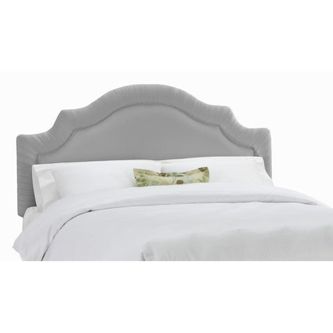 Arc Notched Border Headboard in Shantung Silver by Skyline Furniture | 770XX (Shantung Silver)