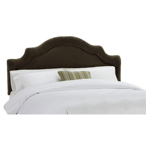 Arc Notched Border Headboard in Velvet Chocolate by Skyline Furniture | 770XX (Velvet Chocolate)