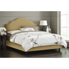 Arc Notched Nail Button Bed in Velvet Honey by Skyline Furniture | 83XBED (Velvet Honey)
