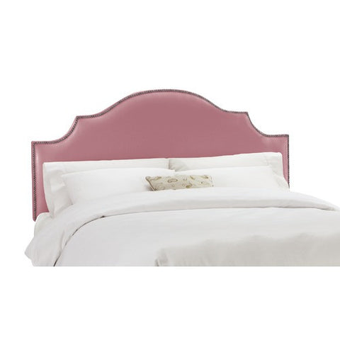 Arc Notched Nail Button Headboard in Shantung Woodrose by Skyline Furniture | 83XX (Shantung Woodrose)