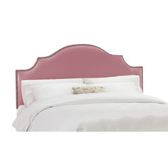 Arc Notched Nail Button Headboard in Shantung Woodrose by Skyline Furniture | 83XX (Shantung Woodrose)