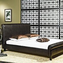 Lexington Dark Brown Bi-cast Leather Queen-size Bed