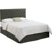 Skyline Furniture Tufted Skirted Bed in Velvet Pewter Size: California King