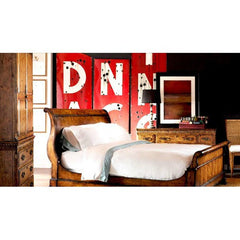 Country Gilmore Sleigh Bed in Antique Alder by Barclay Butera Lifestyle | BB1312-441 / BB 1312-431 / BB1312-421