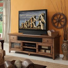 Legends Furniture Vineyard 76" Media Console in Weathered Distressed Cherry