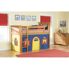 Bennington Low Loft Tent Bed in Honey with Bottom Curtain by Bolton Furniture | 9851Y00LT1BY / 9851Y00LT2BY Set