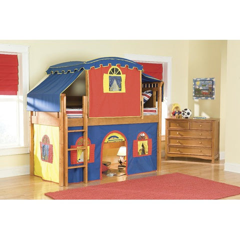 Bennington Low Loft Tent Bed in Honey with Top Tent by Bolton Furniture | 9851Y00LT3BY / 9851Y00LT4BY Set