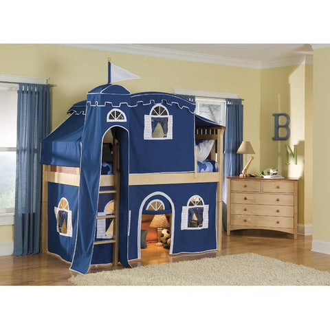 Bennington Low Loft Tent Bed in Natural/Rosewood with Tower by Bolton Furniture | 9851200MRLT5BW / 9851200MRLT6BW Set