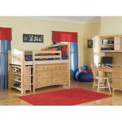 Cottage Low Loft Bed in Natural with Essex Accessories by Bolton Furniture | 9811200LS6615 / 9811200LS6620 Set