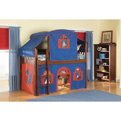 Mission Low Loft Tent Bed in Cherry with Top Tent by Bolton Furniture | 9921600LT3BR / 9921600LT4BR Set