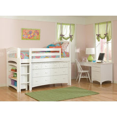 Windsor Low Loft Bed in White with Essex Accessories by Bolton Furniture | 9841500LS6615 / 9841500LS6620 Set