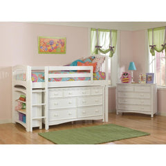 Windsor Low Loft Bed in White with Wakefield Accessories by Bolton Furniture | 9841500LS8015 / 9841500LS8020 Set