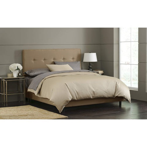 Button Tufted Bed in Khaki by Skyline Furniture | 68XBED (Kahki)