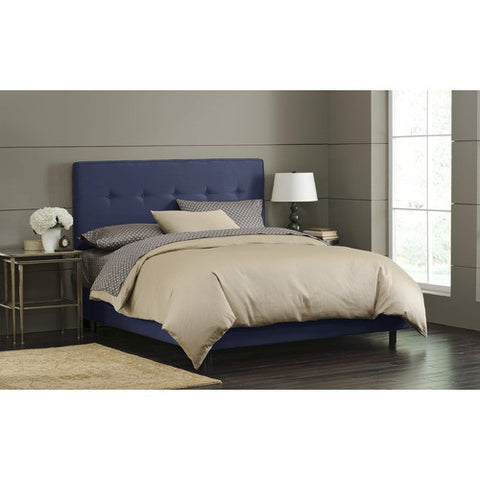 Button Tufted Bed in Lazuli by Skyline Furniture | 68XBED (Lazuli)