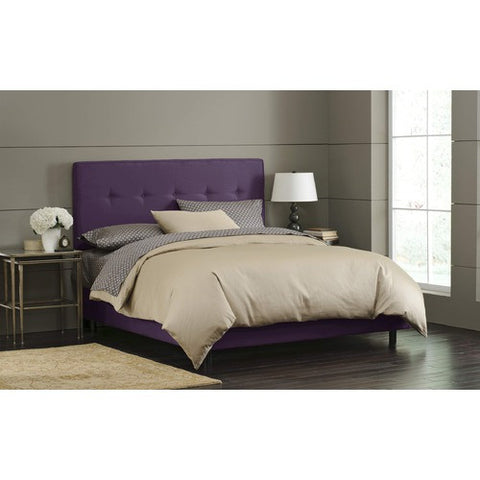 Button Tufted Bed in Purple by Skyline Furniture | 68XBED (Purple)
