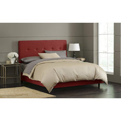 Button Tufted Bed in Red by Skyline Furniture | 68XBED (Red)