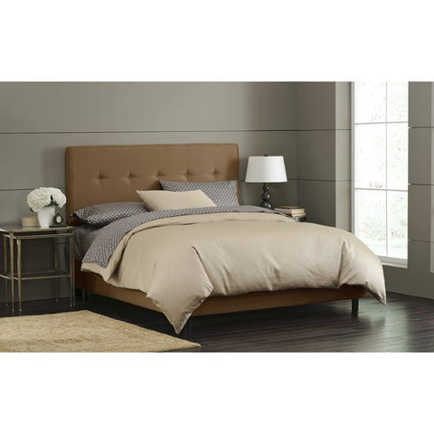 Button Tufted Bed in Saddle by Skyline Furniture | 68XBED (Saddle)