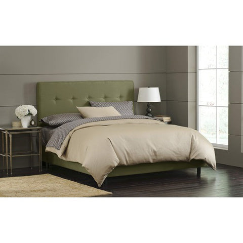 Button Tufted Bed in Sage by Skyline Furniture | 68XBED (Sage)