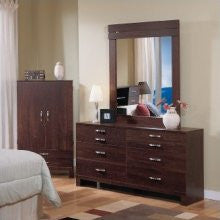 New Visions by Lane Soho Way Dresser and Mirror Set in Sun Maple