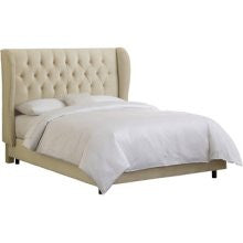 Skyline Furniture Tufted Wingback Bed in Velvet Buckwheat Size: King