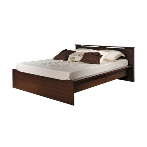 Coal Harbor Platform Bed with Integrated Headboard in Rich Espresso by Prepac | EPD-0261-2K / EPQ-0262-2K