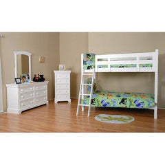 Color Box Twin Bunk Bed in White by Comfort Decor | SAV-011-04-W