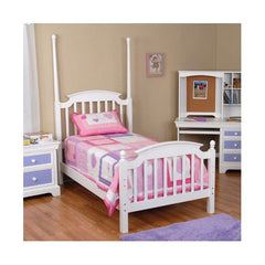 Color Box Poster Bed in White by Comfort Decor | SAV-011-02-W