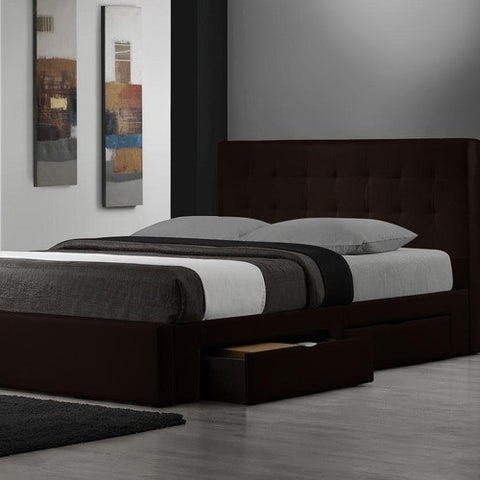 Belmont Bonded Leather Bed in Brown by DG Casa | 2310-Q-BRN / 2310-K-BRN