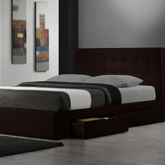 Belmont Bonded Leather Bed in Brown by DG Casa | 2310-Q-BRN / 2310-K-BRN